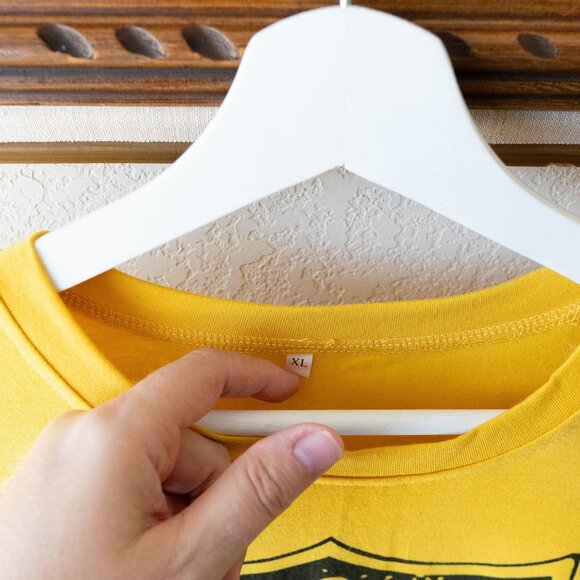 Rodeo Tee Womens Sz XL Yellow Black Retro 1985 Graphic Short Sleeve Western - Picture 3 of 4